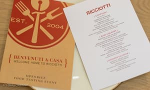 Ricciotti Pizza Pasta Grill: Tasting menu